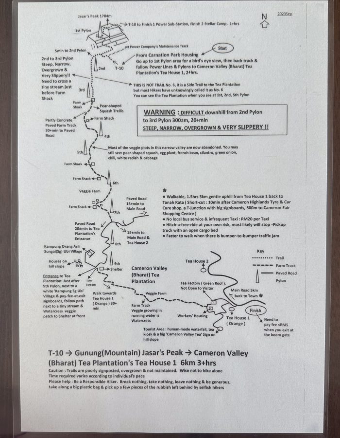 Uitleg van Trail 10 in Cameron Highlans